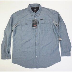 Wrangler ATG X Mens XLT Regular Fit Gray Logo Back Vent Long Sleeve Shirt NWT